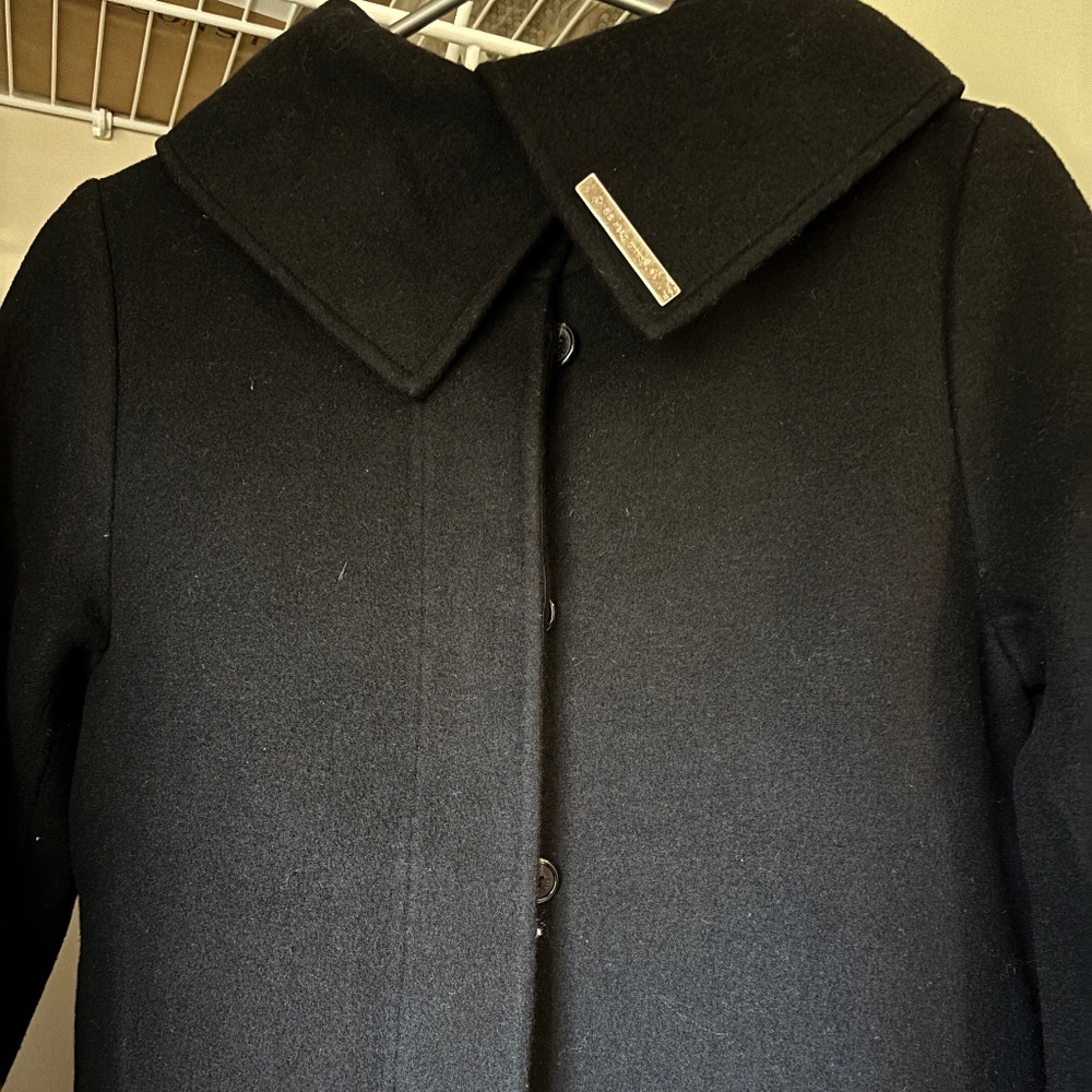 I.N.V.U Long Black Coat with Funnel Neck